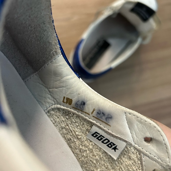 Blue heel glitter silver star low top golden goose sneakers - Picture 4 of 6